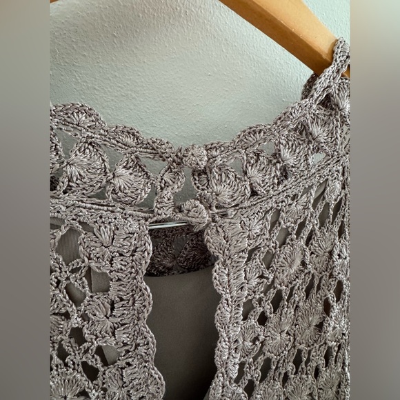 I.N.C. Champagne Irish Crochet Halter Dress - Picture 7 of 9